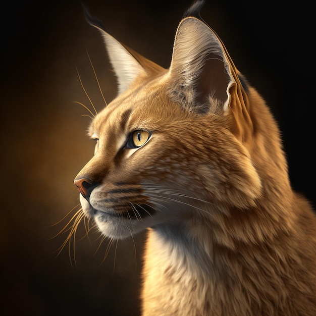 Охотник очень красивая золотая кошка изображения Generative AI