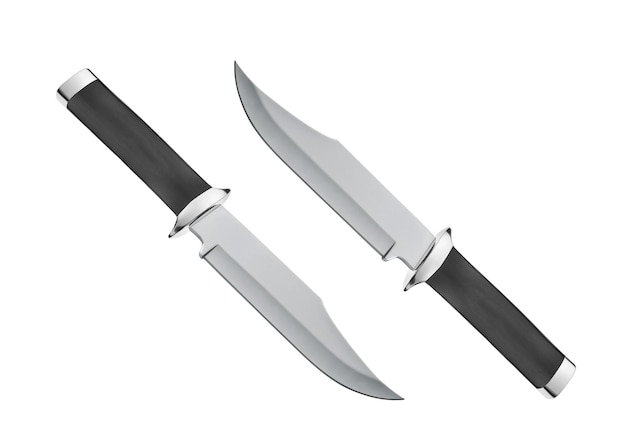 Hunting knifes on white background