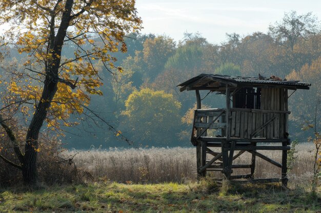 Hunting lookout at the edge of the forest