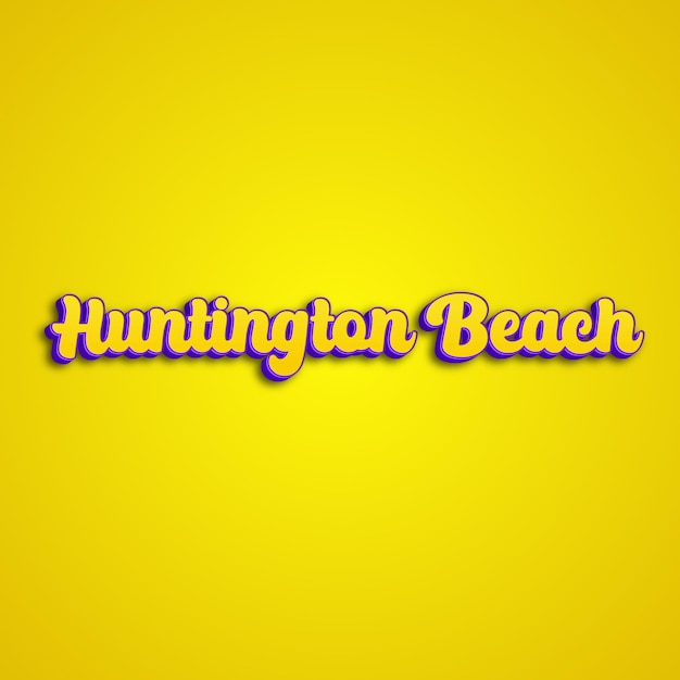 Huntingtonbeach typography 3d design yellow pink white background photo jpg