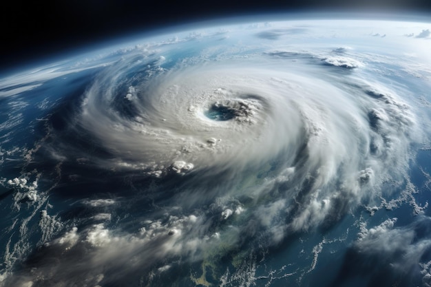 Hurricane Florence over Atlantics Satellite view The Atmospheric cyclone generative ai