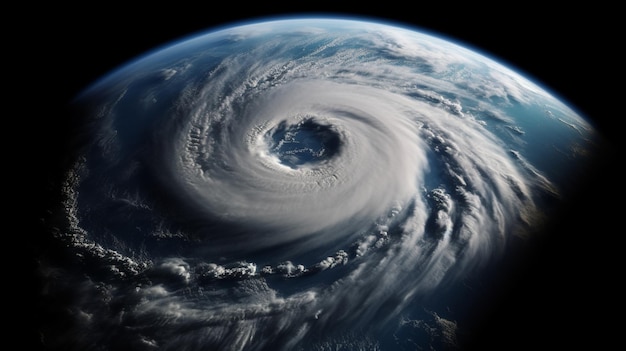 Hurricane from space The atmospheric cyclone