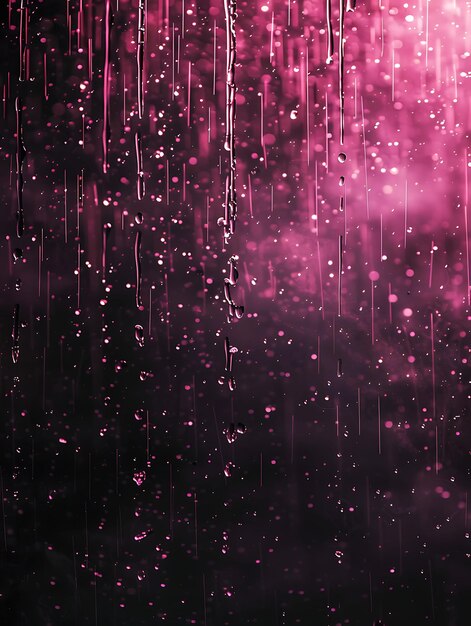Photo hurricane shining rain with hurricane droplets and pink stor glowing y2k collage neon background