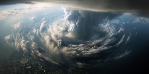 Foto uragano della tempesta ciclone tropicale disastro naturale ai generato