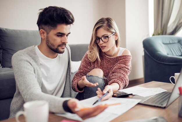 Husband and wife with financial stress