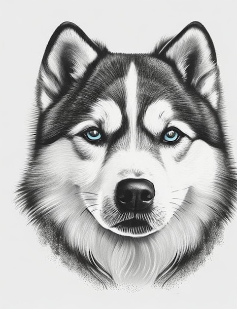 Foto illustrazione della faccia di un cane husky