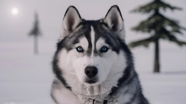 写真 ハスキー犬の肖像画
