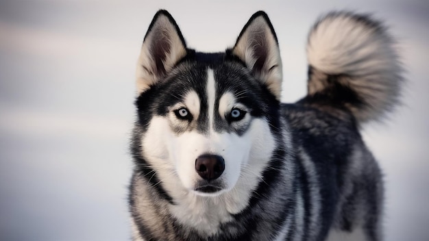 ハスキー犬の肖像画