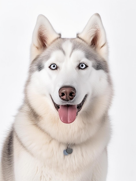 青い目をしたハスキー犬