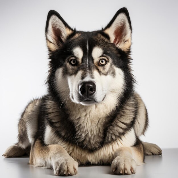 Husky with Dichromatic Eyes Staring