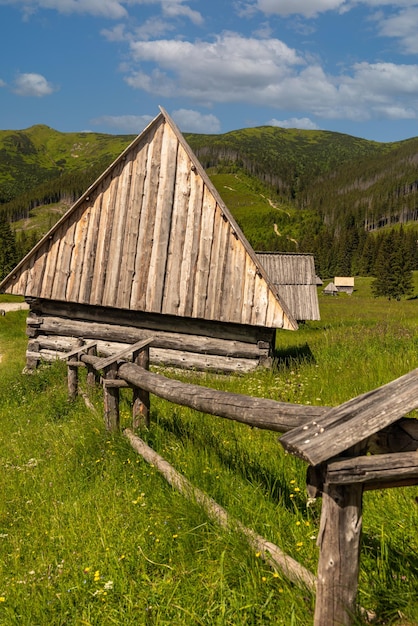 Hut in de Chocholowka-vallei in de bergen van het Tatra National Park in Polen in de buurt van Zakopane