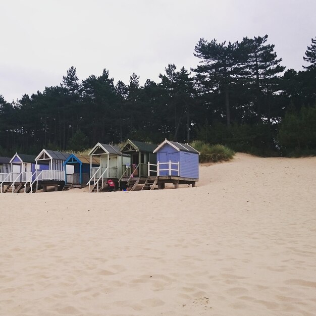 Photo huts on beach