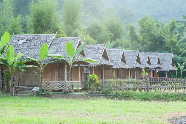 Huts near the mountain