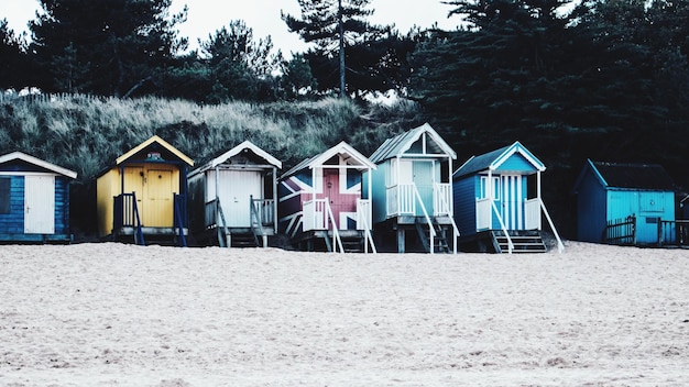 Hutten op het strand