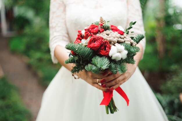 Huwelijksboeket, bouqet van mooie bloemen op wo-dag