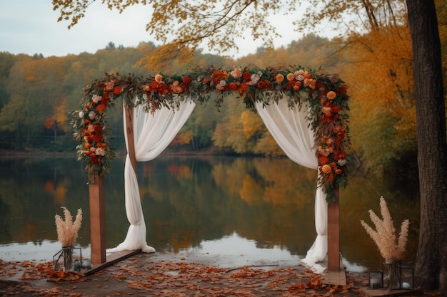 Huwelijksboog herfst Natuur hout liefde Genereer Ai