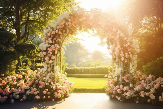 Huwelijksboog met bloemen