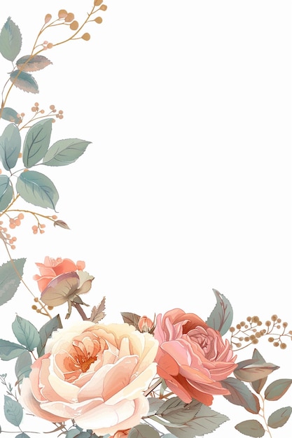 Huwelijksinvitatie Frames Bloemen Bloemen Botanische Romantiek Liefde