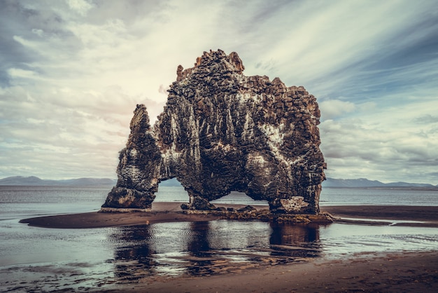 Hvitserkur - the unique basalt rock in Iceland.