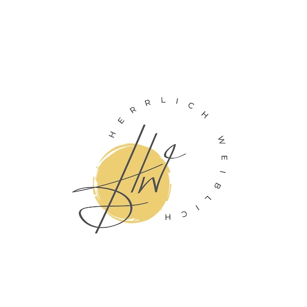 hw letter logo h letter logo w letter logo minimaal modern vector monogram