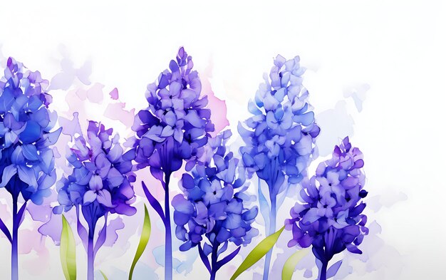 Hyacinth flower illustration with vibrant color scheme oil paint brush flower