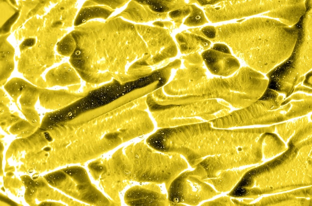 사진 2021 년의 트렌디 한 컬러의 히알루 론산 젤. 산소 거품과 질감 된 배경