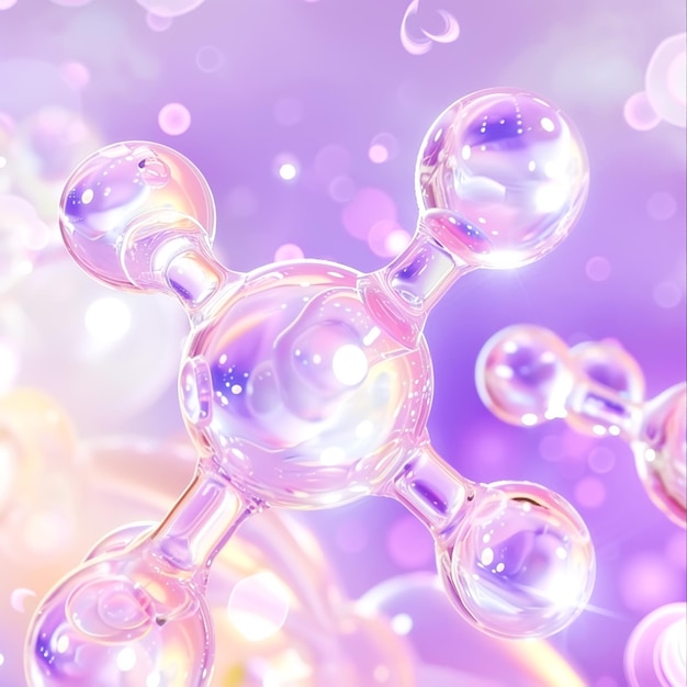 Hyaluronic acid molecular elements Background for cosmetic product