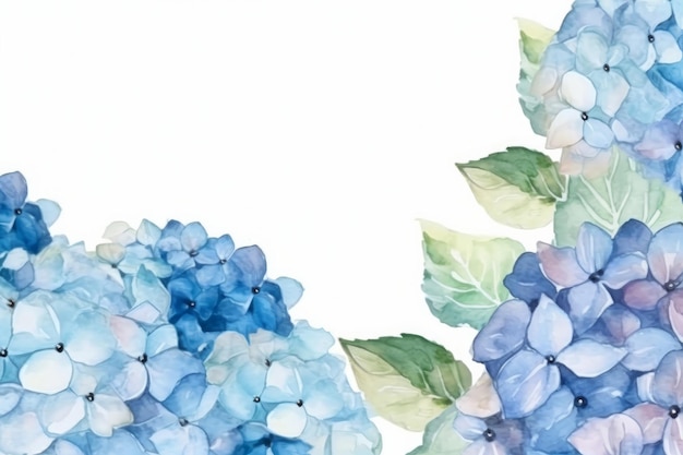 Photo hydrangea flower watercolor background illustration ai generativexa