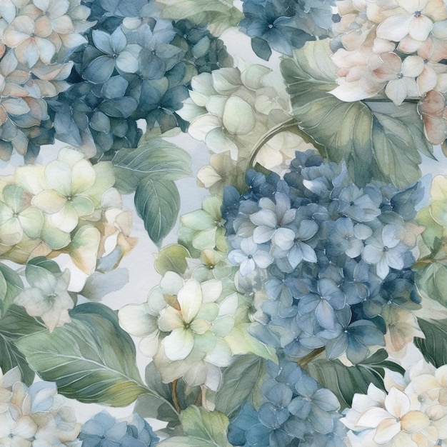 Hydrangea flowers on a white background