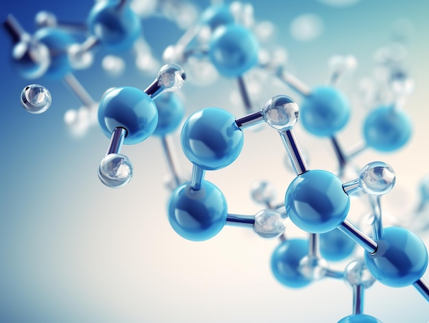 Hydrated chemicals molecular structure under microscope Hyaluronic acid molecules Microscope h2o water molecules