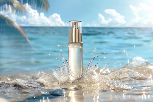 Hydrating Serum Product Splashed by Ocean Water