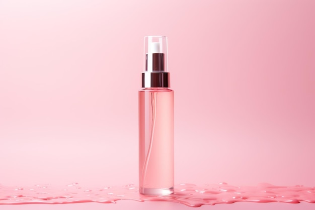 Hydrating serum for skin pink pastel backdrop