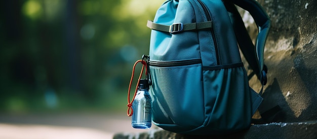 Фото Гидратация на бутылке go water на карабине, прикрепленном к рюкзаку