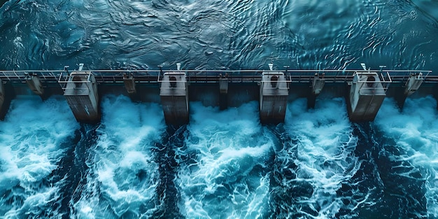 Photo hydroelectric power plants harness water flow for energy a sustainable and ecofriendly way to generate electricity concept renewable energy hydroelectric power sustainable electricity