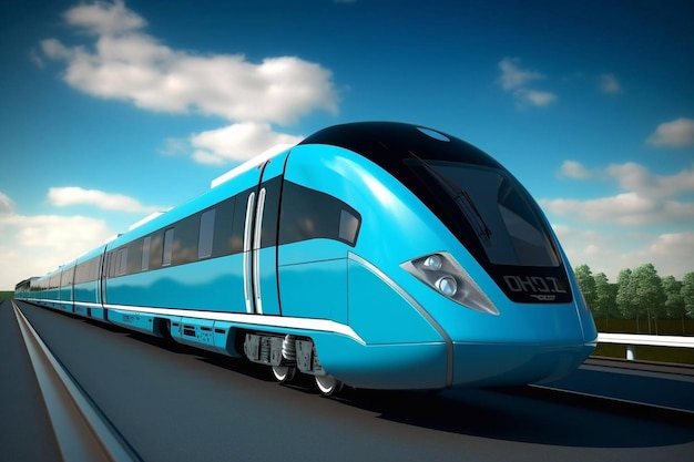 A hydrogen fuel cell train concept Generative AI