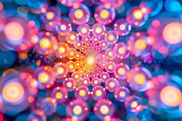 Photo hydrogen molecule fuel cell glowing in vibrant abstract backdrop