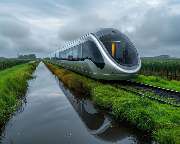 Hydrogenpowered trains sleek design