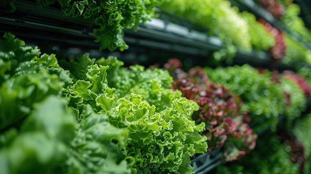 Photo hydroponic lettuce production renewable wallpaper