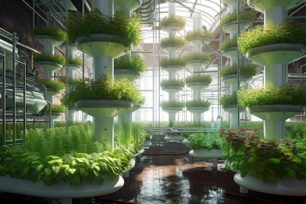 Hydroponic nutrient tanks and pipes for efficient farming created with generative ai