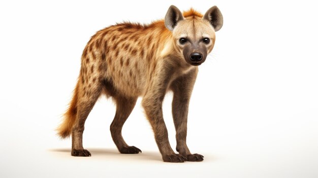 Hyena Closeup on white background