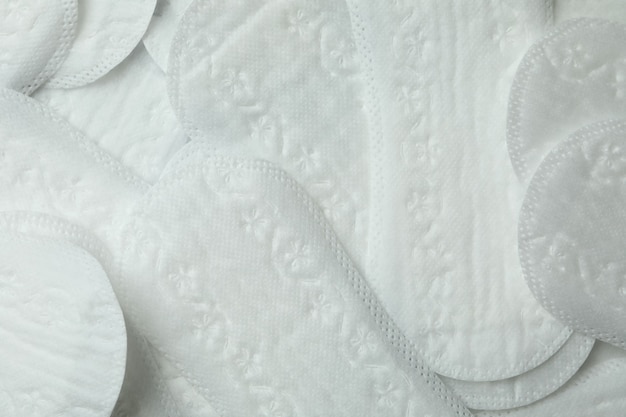 Hygiene pads on whole, close up