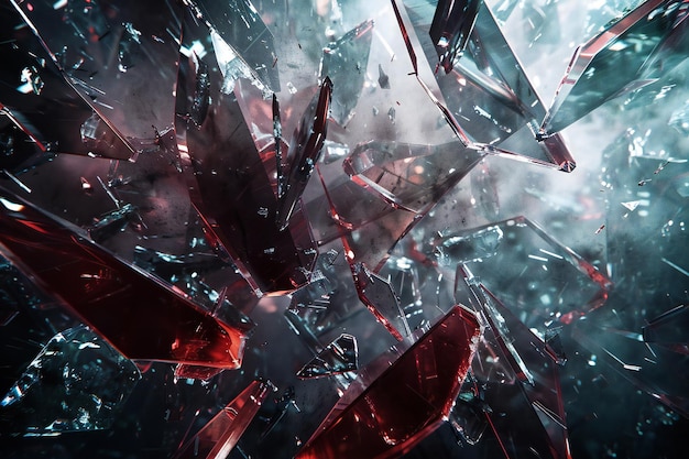 Hyper photo realistic large shards of broken glass dark gothic fantasy art high contrast