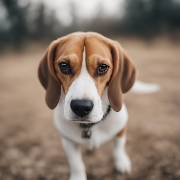 A hyper realistic beagle dog full body with white background