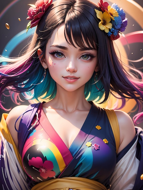 Anime Girl from Moon Hyper Realistic Painting · Creative Fabrica