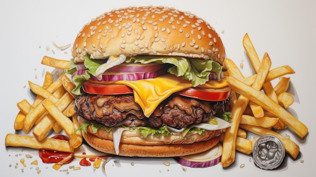 Hyper Realistic Food Drawing