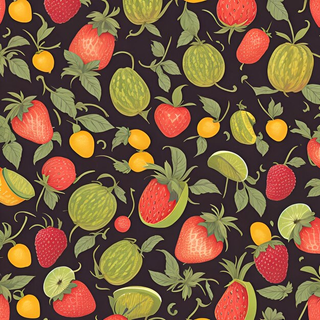 Photo hyper realistic fruit pattern background