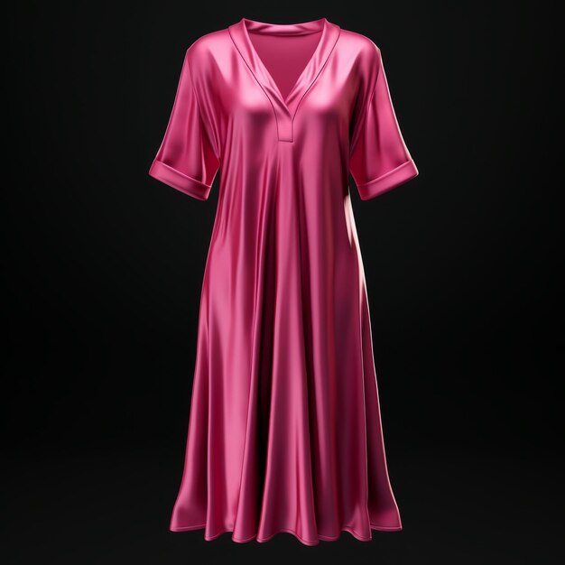 Photo hyper realistic fuchsia silk nightshirt 3d model