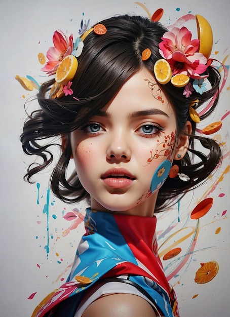 Hyper Realistic Illustration of Young Woman