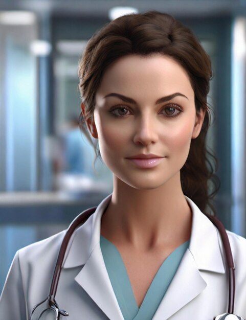 Hyper realistic image of a female doctor