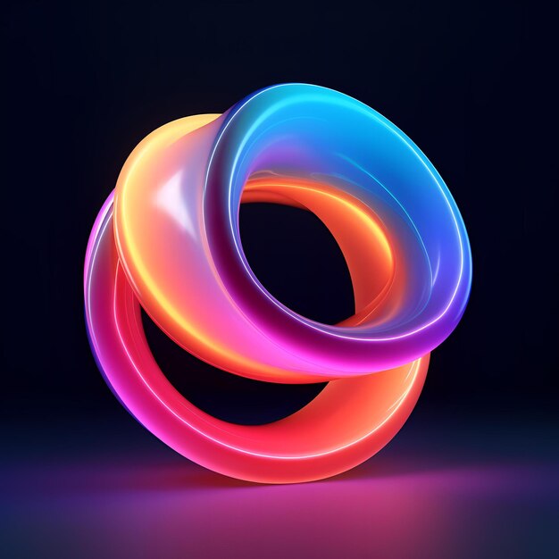 hyper realistic neon colored shape minimalism 8k